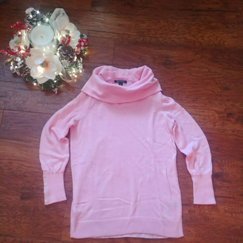 Ralph Lauren Pink Cowl Neck Sweater. Excellent Condition. Medium